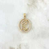 Dije Virgen María 2.7gr / 3cm / Circones Blancos Oro Amarillo