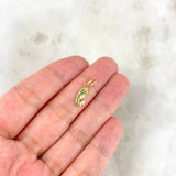 Dije Virgen María 0.6gr / 1.8cm / Circones Verdes Oro Amarillo