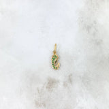 Dije Virgen María 0.6gr / 1.8cm / Circones Verdes Oro Amarillo