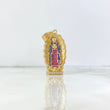 Dije Virgen de Guadalupe 10.6gr / 4.8cm / Circones Fucsias Azules Blancos Oro Amarillo