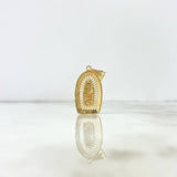 Dije Virgen de Guadalupe 4.05gr / 3.3cm / Circones Fucsias Verdes Blancos Dos Oros Amarillo Blanco *