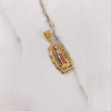 Dije Virgen de Guadalupe 4.5gr / 3.5cm / Circones Fucsias Azules Blancos Oro Amarillo $