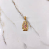 Dije Virgen de Guadalupe 4.5gr / 3.5cm / Circones Fucsias Azules Blancos Oro Amarillo $