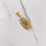 Dije Virgen de Guadalupe 4.9gr / 3.7cm / Circones Blancos Verdes Fucsias Oro Amarillo $