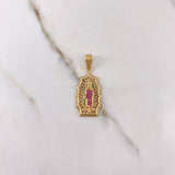 Dije Virgen de Guadalupe 4.8gr / 3.7cm / Circones Blancos Verdes Fucsias Oro Amarillo $