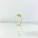 Anillo Oso 1.7gr / T7 1/4 / Circones Blancos Ojos Verdes Oro Amarillo