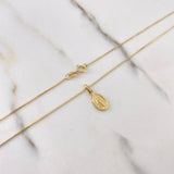 Cadena Veneciana 1.4gr / 50cm + Dije Virgen Milagrosa 0.45gr / 1.8cm / Oro Amarillo (Oferta) $