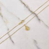 Cadena Veneciana 1.35gr / 50cm + Dije San Benito Troquelado 0.4gr / 1.5cm / Oro Amarillo (Oferta) $