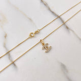 Cadena Veneciana 1.4gr / 50cm + Dije Ola Cruzada Circones Blancos 0.45gr / 1.4cm / Oro Amarillo (Oferta) $