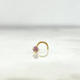Piercing Chispa Curva 0.15gr / 0.7cm / Circon Rosa Oro Amarillo (Joya)