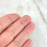 Piercing Curvo Chispa Fija 0.15gr / 1cm / Circon Rosa Oro Amarillo 18K (Joya)