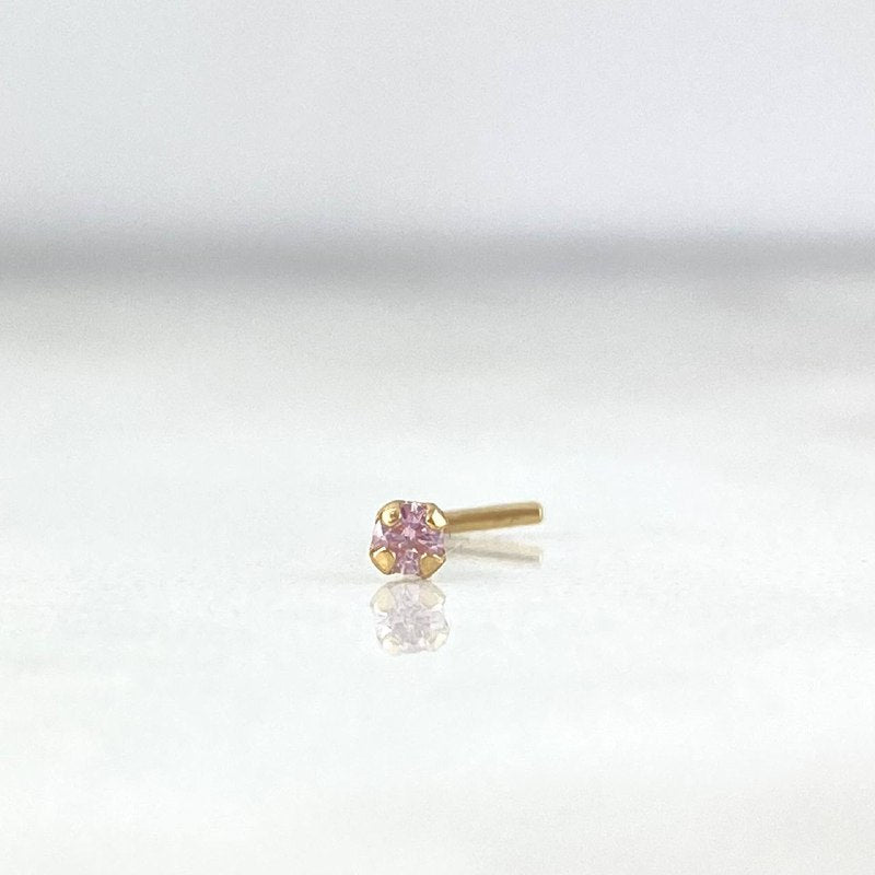 Piercing Chispa Recta 0.1gr / 0.7cm / 0.5mm Circon Rosa Oro Amarillo (Joya)