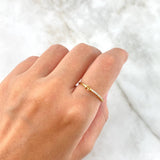 Anillo Fe 0.95gr / T7 1/4 / Circones Blancos Oro Amarillo