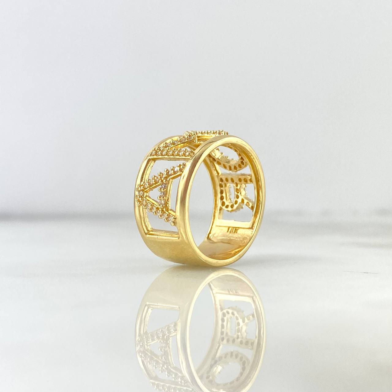 Anillo Amor 8.05gr / T7 / Circones Blancos Oro Amarillo