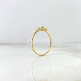 Anillo Oso 1.55gr / T7 / Circones Blancos Ojos Azules Oro Amarillo
