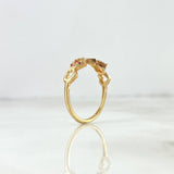 Anillo Corazones 1.95gr / T7 / Circones Blancos y Fucsias Oro Amarillo