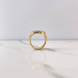Anillo San Miguel Arcángel 12.8gr / T9 1/2 / Circones Blancos Tres Oros $