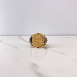 Anillo Egipcio 25.2gr / T10 3/4 / Circones Blancos Oro Amarillo $