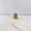 Anillo Virgen de Guadalupe 7.45gr / T8 / Circones Verdes-Fucsias Oro Amarillo *