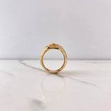 Anillo Virgen de Guadalupe 7.45gr / T8 / Circones Verdes-Fucsias Oro Amarillo *