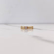 Anillo Puente 2.95gr / T4 3/4 / Circones Blancos Oro Amarillo $