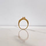 Anillo Puente 2.95gr / T4 3/4 / Circones Blancos Oro Amarillo $