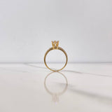 Anillo Solitario Corona 2.6gr / T6 1/2 / Circones Blancos Dos Oros Amarillo Blanco $