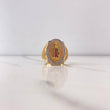 Anillo Virgen de Guadalupe 12.85gr / T10 3/4 / Circones Verdes Fuscias Blancos Tres Oros $