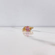 Anillo Ovalo Lineas 1.8gr / T6 1/2 / Solitario Circones Rosado Blancos Oro Amarillo $