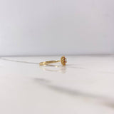 Anillo Solitario Flor 1.95gr / T7 / Circones Fuscias Blancos Oro Amarillo $