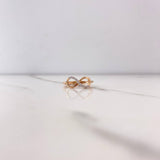 Anillo Infinito 1.6gr / T5 1/4 / Circones Blancos Dos Oros Blanco Rosa $