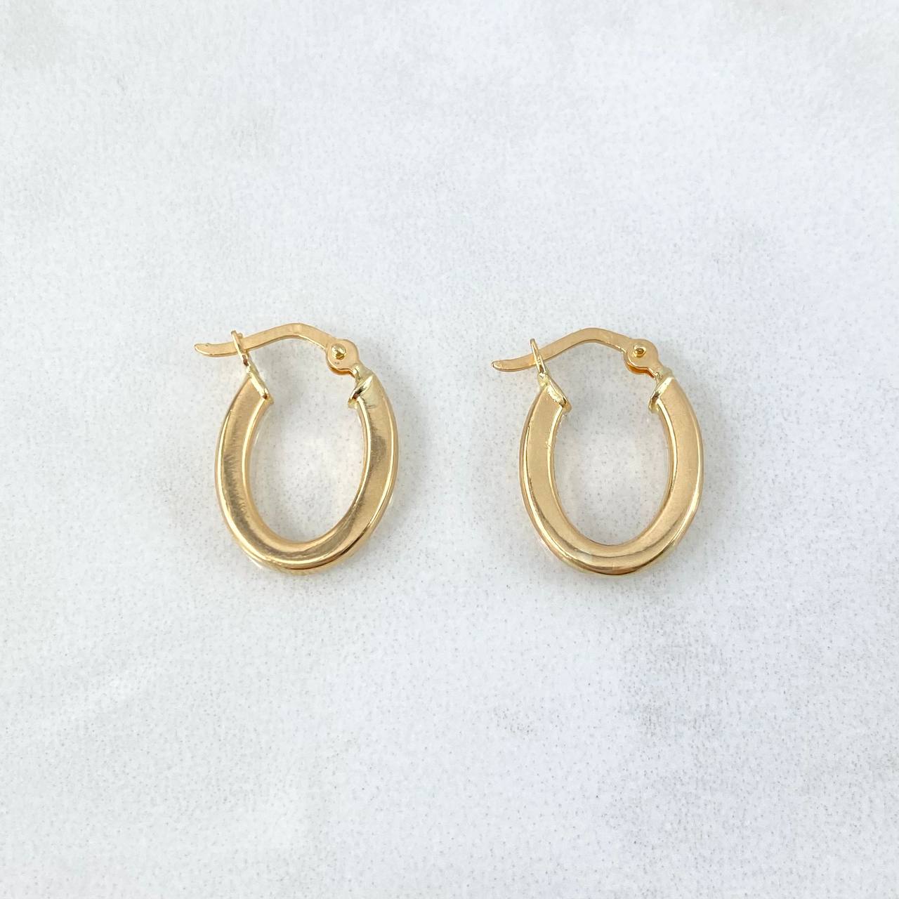Candongas Diani 2.8gr / 2.5cm / Ovaladas Lisas Oro Amarillo 18K