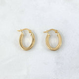 Candongas Diani 2.8gr / 2.5cm / Ovaladas Lisas Oro Amarillo 18K