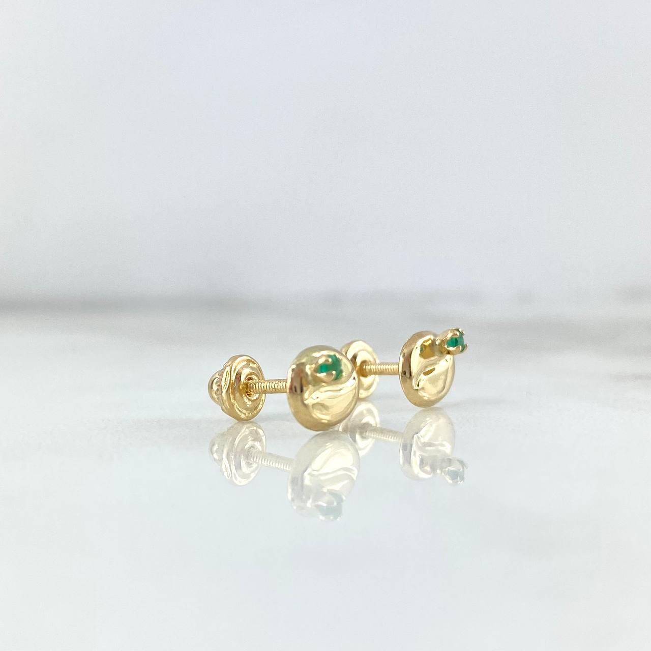 Topos Cafe 1.05gr / 1cm / Esmeraldas 3.5 Puntos Oro Amarillo (Joya)