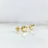 Topos Cafe 1.05gr / 1cm / Esmeraldas 3.5 Puntos Oro Amarillo (Joya)