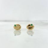 Topos Cafe 1.05gr / 1cm / Esmeraldas 3.5 Puntos Oro Amarillo (Joya)
