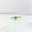 Anillo Solitario Churumbela 1.8gr / T6 1/2 / Esmeraldas 29 Puntos Circones Blancos Oro Amarillo (Joya) *