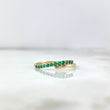 Anillo Linea Doble 1.55gr / T7 1/2 / Esmeraldas 24pts Oro Amarillo (Joya) *