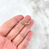Piercing Earcuff Simulador 1.15gr / 2.2cm / Copo Nieve Esmeraldas 20 Pts Diamantes Blancos 12 Pts Oro Amarillo (Joya) *
