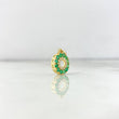 Dije Aro 1.85gr / 1.8cm / Esmeraldas 62 Puntos Diamantes Blancos 10 Puntos Oro Amarillo (Joya) *