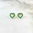 Topos Corazon Silueta 2.2gr / 1.5cm / Esmeraldas 75pts Broche Mariposa Oro Amarillo (Joya) *