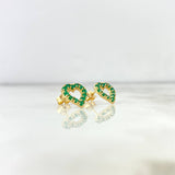 Topos Corazon Silueta 2.2gr / 1.5cm / Esmeraldas 75pts Broche Mariposa Oro Amarillo (Joya) *