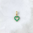 Dije Corazon Silueta 1.4gr / 2cm / Esmeraldas 38pts Oro Amarillo (Joya) *