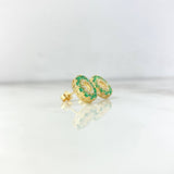 Topos Aro 3.7gr / 1.2cm / Esmeraldas 79 Puntos Diamantes Blancos 21 Puntos Oro Amarillo (Joya) *