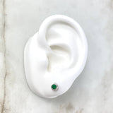 Topos Bisel 1.3gr / 1.3cm / Esmeraldas 36 Puntos Broche Mariposa Oro Blanco (Joya)