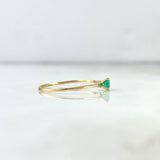 Anillo Solitario 0.95gr / T8 / Esmeralda 20 Puntos Oro Amarillo (Joya)