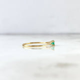 Anillo Solitario 0.9gr / T6 1/2 / Esmeralda 20 Puntos Oro Amarillo (Joya)