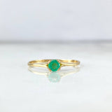 Anillo Solitario 0.9gr / T6 1/2 / Esmeralda 20 Puntos Oro Amarillo (Joya)