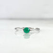 Anillo Solitario Base Cruzada 0.95gr / T7 / Esmeralda 22pts Oro Blanco (Joya)╦