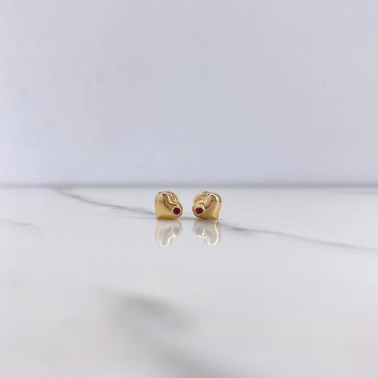 Topos Corazon 0.7gr / Troquelado Circon Fucsia Oro Amarillo &